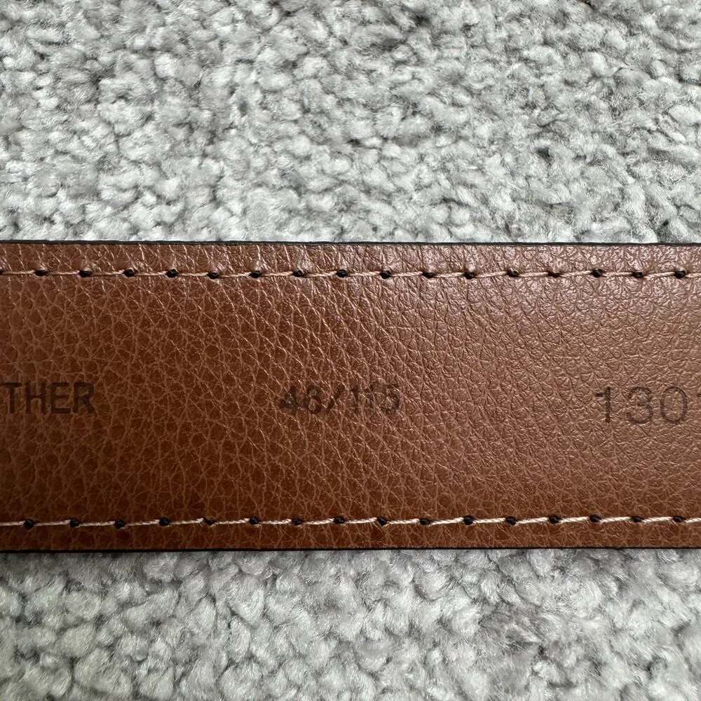 Penguin Full Grain Italian Leather Buckle Dress Belt Mens 45/115 Black Classic